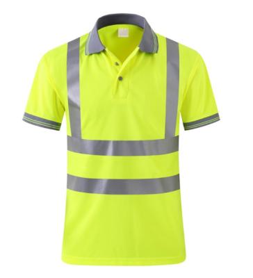 China Polo T Shirt Mens Construction Short Sleeves Work Polo Reflective T Shirts for sale