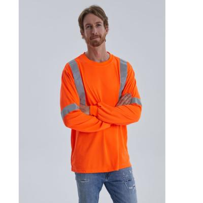 China Hot Sale Fluorescent Orange Safety Workplace Traffic Safety Long Sleeve Shirt Hi Viz for sale