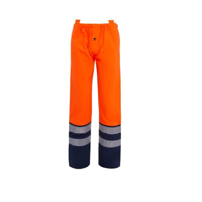 China Men's High Visibility Water Proof Two Tone Work Waterproof Trousers Orange Dark Blue Casual Elastic Pants For Indoor Outdoor Work for sale