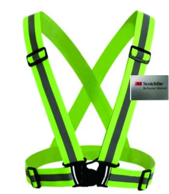 China 3M Scotchlite Reflective Recycling Vest Safety Vest Elastic Adjustable Harness Safety Running Belt With Logo Customized for sale