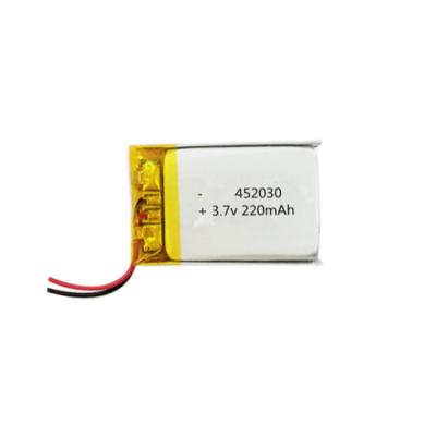 China Toys 452030 3.7v 220mah 3.7v Battery 3.7V 220mAh LiPo Battery for sale