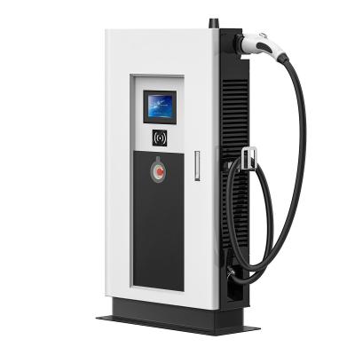 China 30KW IP65 Smart Fast Car DC EV Battery Charger CCS2/CCS1/CHAdeMO/GBT Floor-mounted Electric Car DC EV Charger Charging Station for sale