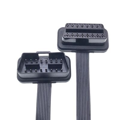 China OBD2 Cable Low Profile Male to Female Pass Through OBDII Extension Cable for Diagnostic Tools Coder reader from 1-16pin Pins QTY for sale