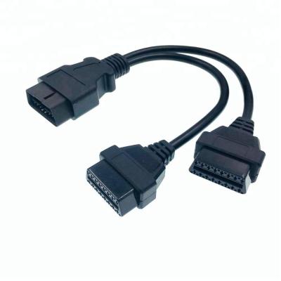 China 50cm 50cm/custom OBD 2 OBDII OBD2 Y Splitter Cable Male to Female Extension Cable Offer Drawing Customizable Length for sale