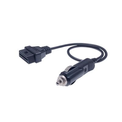 China PVC/ABS Style OBD Power Cable Female OBD II to Cigarette Lighter Extension for sale