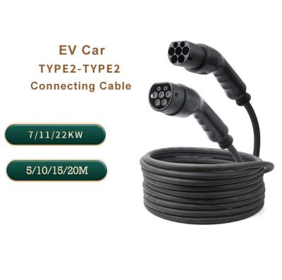 China 1/3 Phase 16A/32A Portable EV Car Charger Extension Cable Type 2 To Type 2 EV Charging Cable for sale