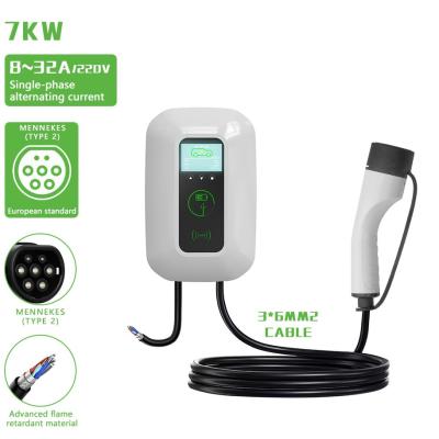 China Ev Wall Charger Station 32a Wall Mount Ev Charger Station 7kw Home Charging Pile Wallbox for sale