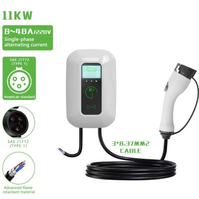 China E-mingze Type 1 AC Car Charging Station Wallbox EV Charger with Overvoltage Protection for sale