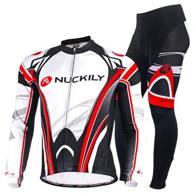 China NUCKILY Breathable Winter Men's Clothing Thremal Polyester Long MTB Tank Top Cycling Fleece Set For Men for sale