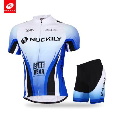 China NUCKILY Antibacterial Men's Antibacterial Cycling Jersey Short Sleeve Cycling Summer Cycling Bike Short Shorts Set Quick Dry Free Shipping for sale