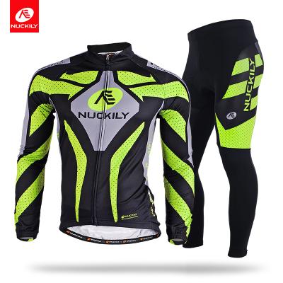 China NUCKILY Winter Breathable Free Shipping Bike Long Sleeve Tank Top And Thermal Pants With Pad For Custom Man Sport Wear for sale