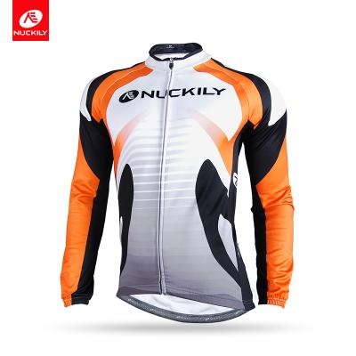 China NUCKILY Antibacterial Men's Reflective Road Bike Wear Clothes Custom Long Sleeve Bicycle Cycle Tank Top For Winter NJ528-W for sale