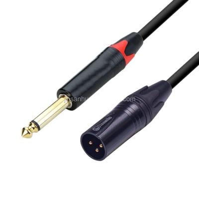 China High quality low noise 6.35 high grade CE Rohs jinsanhu microphone jack 6.25 6.3 speaker xlr male female music instrucable wholesale for sale