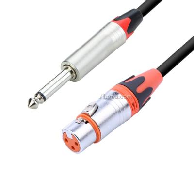 China High quality ofc speaker jinsanhu 1m xlr female to 6.35mm mono cable for sale