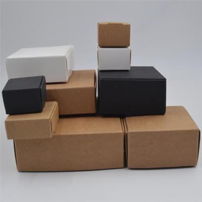 China Recyclable Handmade White Kraft Paper Cardboard Paper Jewelry Box Wedding Favor Black Black Craft Gift Box for sale