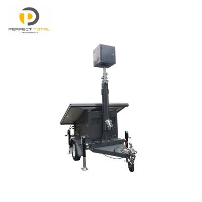 China 1200W Industrial Solar Mobile Trailer For CCTV Camera And Lighting for sale