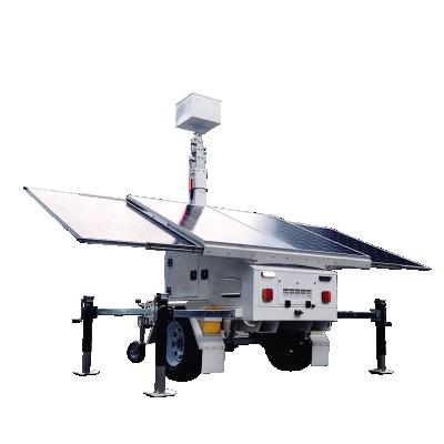 China Galvanized Steel Security System Light Tower Hybrid CCTV Camera Solar Tower for sale