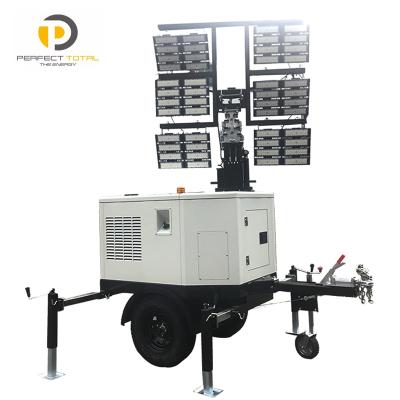 China Sports Stadiums 2400W LED 360000 Lumens Tower 9m Emergency Diesel Light Hydraulic Light Outdoor Sports Stadiums for sale