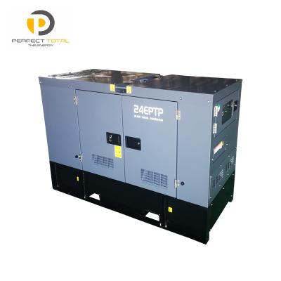 China 24kw 30KVA 380V 3 phase silent diesel generator 1103A-33G with fuel tank 12hours 12hours for sale