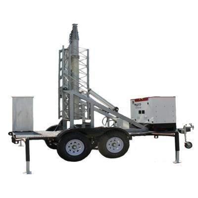 China 20M Steel Single Pole Electrical Mast Trailer Telecommunication Tower 5800 x 2100 x 2130 mm for sale