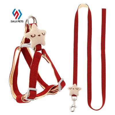 China New Design Quality Saiji Small Size Comfortable Scratch Escape Proof Stocked Pet Cat Leash And Harness for sale