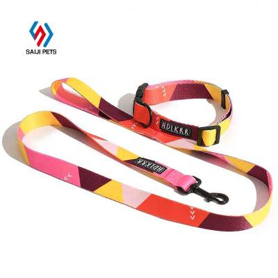 China Advance Thoughtful Rope Saiji Belt Pet Dog Collars And Stocked Adjustable Walking Custom Nylon Deluxe Leashes for sale