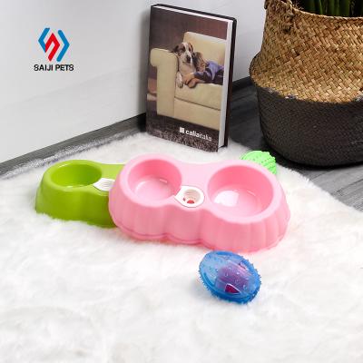 China Saiji Good Quality Selling Melamine Pet Dog Feeder Hot Adjustable Slow Drip Feeding Slow Drip Feeding Bowl for sale