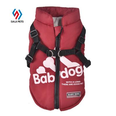 China Hot Selling Saiji Pet Vest Camouflage Dog Clothes Viable Waterproof Material Functional Traction Performance for sale