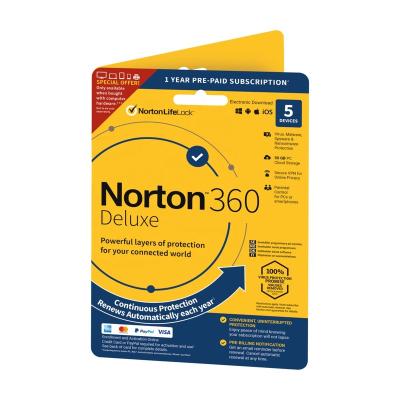 China 24/7 Email Delivery Online Norton 360 Bind Account Key Luxury Antivirus Software Windows 10 (5 PC 1 Year Account+Key) for sale