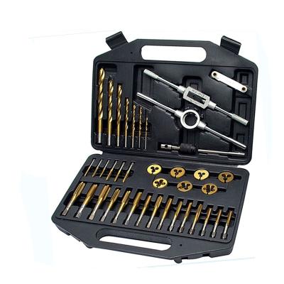 China Durable+Portable+Comfortable handle+Fine pack 39pcs Titanium Tap Die Bit Drill Set DIY Tools Twist Drill for sale