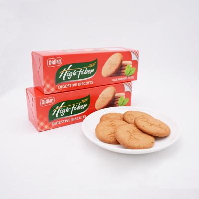 China Low Fat Round 220g Colorbox Shape Cardboard Package High Fiber Biscuit Sugar Free Digestive Biscuits for sale