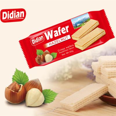 China Hazelnut 420g individual pack of flavor wafer biscuits low salt cheap wafer popular in West Africa for sale