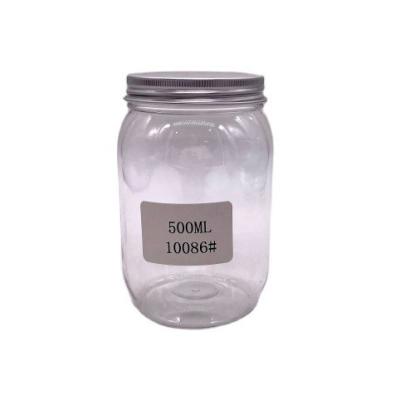 China Customizable 500ml PET Nuts Kernels Candy Bottle with Aluminum Lid for sale