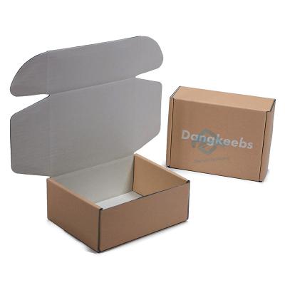 China Custom Recycled Logo Printed Small Postal Box White Brown Mini Parcel Shipping Cartons For Materials Beautiful for sale