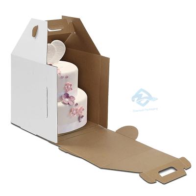 China Recyclable Custom Design Eco Friendly Paper Box For Wedding Cake Boxes Large White Tiered Cake for sale