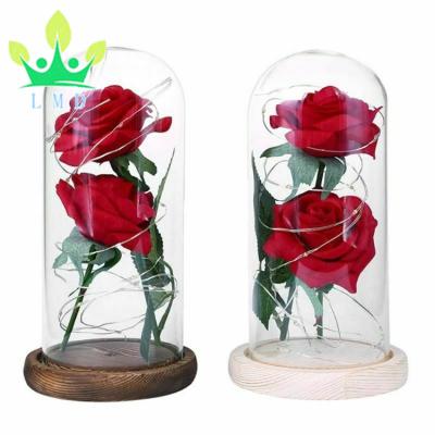 China Eco-friendly LED Red Rose Flower Light Ornament Desk Lamp Romantic Valentine's Day Birthday for sale