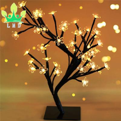 China Eco-Friendly LED Cherry Blossom Tree Lights Bonsai Lit Artificial Cherry Blossom LED Tree Lamp Home Decor Plants Light for sale