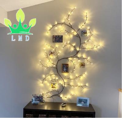 China Realistic Artificial Willow Vine Lights Christmas Indoor Plants Flower Tree Home Decor 144 LED For Walls Bedroom Living Room Decorative for sale