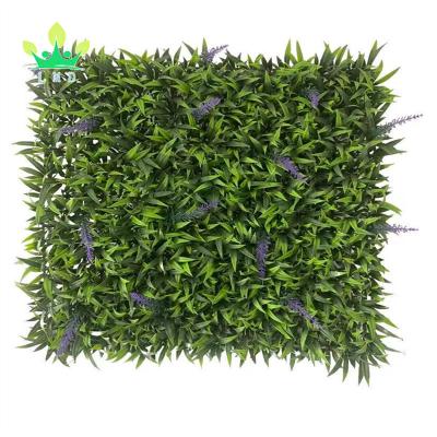 China Long Lasting Lavender Artificial Flower Hedge Plant Grass Backdrop Wall Greenery Topiary Panels For Outdoor Indoor Fence Home Decor Privacy for sale