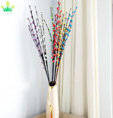 China Eco-friendly high-grade faux dried bud branch branch flower simulation silver willow flower modern home decoration plum for sale