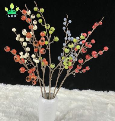 China Eco-friendly Imitation Fruit Wealth Fruit Fake Rich Holly Flowers Home Wedding Housewarming Bucket Decoration for sale