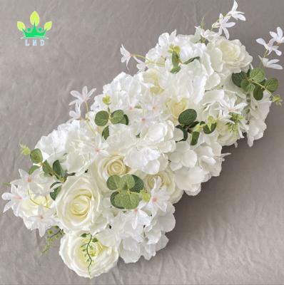 China Natural Touch Mat Silk Rose Flower Wall Decor Flower Wall Panel Artificial Flower Wall Panels For Backdrop Wedding Birthday Party Home Decor for sale