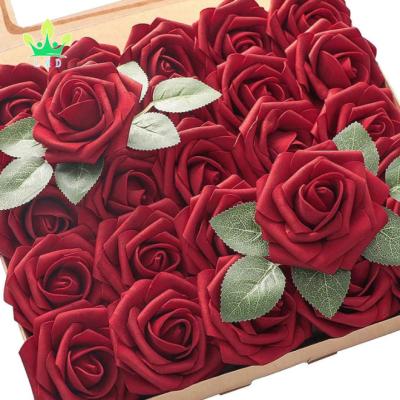 China High Simulation Flowers 25pcs Artificial Look Real To Blush Stems Foam Roses For Wedding Bouquets Bridal Shower Centerpieces Party Decor for sale