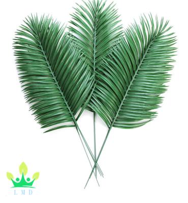 China LMD Plastic Artificial Palm Tree Leaves Greenery Artificial Plant For Home Decor for sale