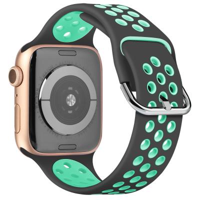 China Wholesale Colorful Flexible Factory Designer Soft Silicone Fitness Wrist Watch Band For Apple Watch for sale