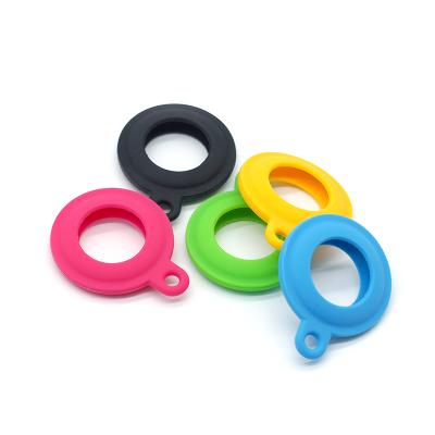 China Amazon Best Selling Colorful Soft Silicone Tracker Shockproof Soft Dog Collar With Key Chain Cover For Air Tag Cases for sale