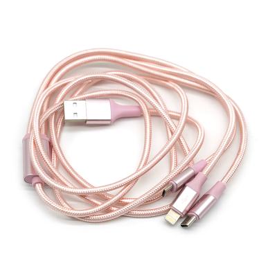 China Custom Wholesale MP3 / MP4 Player Manufacturer 3 In 1 Android USB Data Cables For iphone for sale