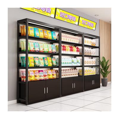 China Waterproof Customizable Store Snacks Upright Frame Shelves Show Super Market Drinks Display Rack for sale