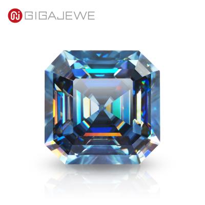 China GIGAJEWE Star Diamond Asscher Carat Synthetic Gemstone Cut Blue Color Moissanite Loose Gemstone Moissanitece Cushion for sale