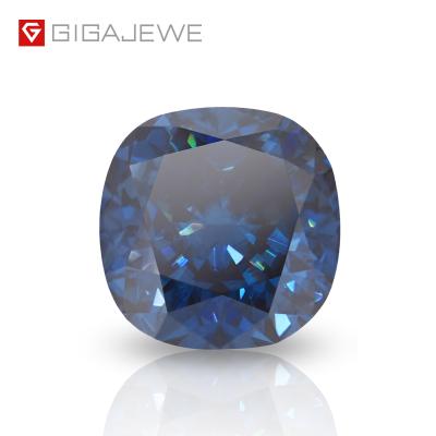 China GIGAJEWE Star Synthetic Diamond Price Per Carat Blue Cushion Moissanite Moissanite Loose Color 2.2ct Gemstone for sale